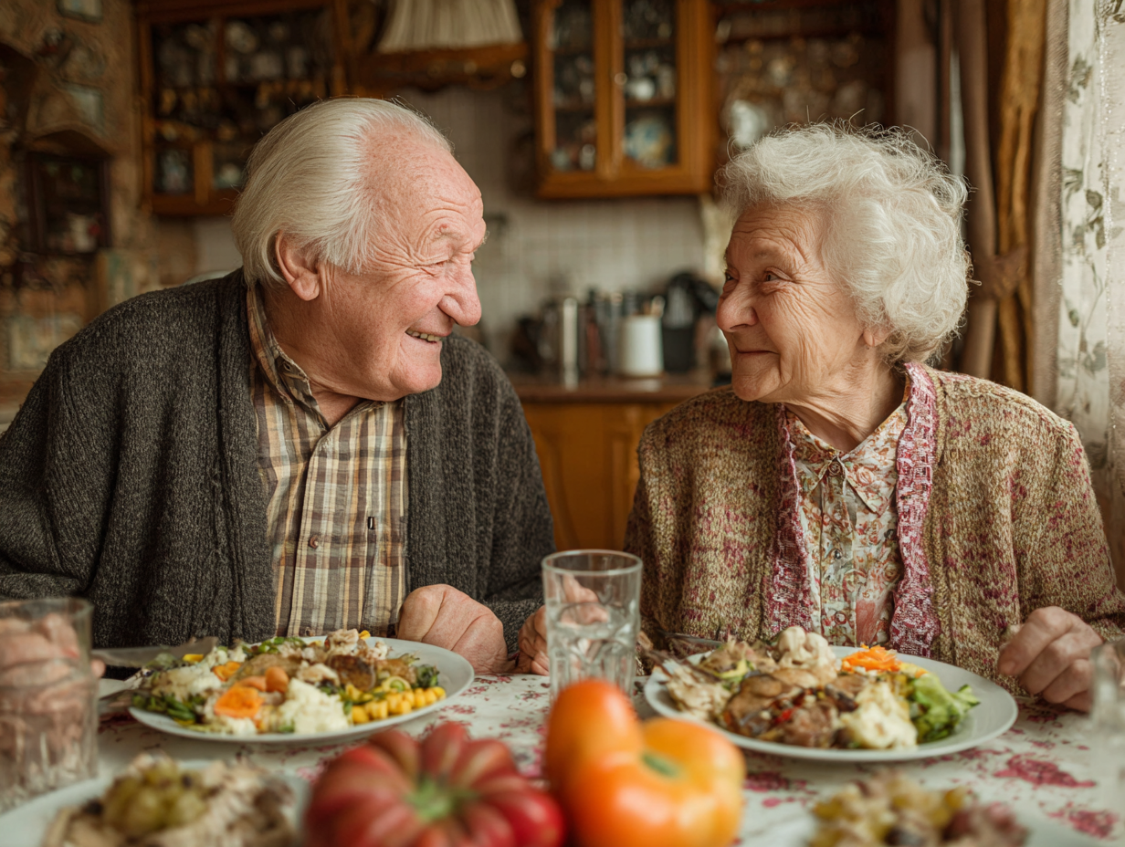 Ana Maria Santos no seu jardim com ervas aromáticas e vegetais frescos